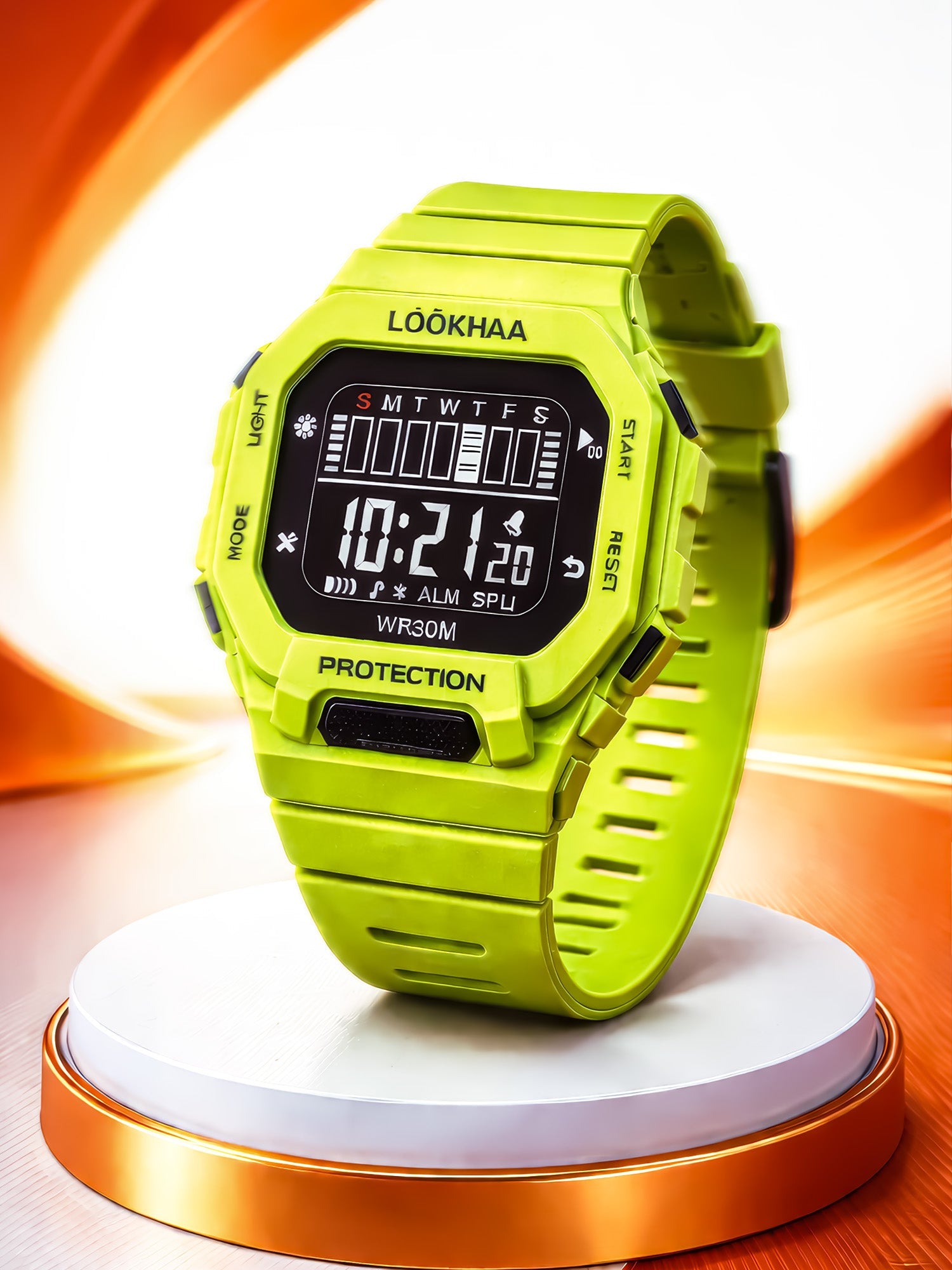 LOOKHAA Kids Solid Digital Sports Watch - Green lookhaa