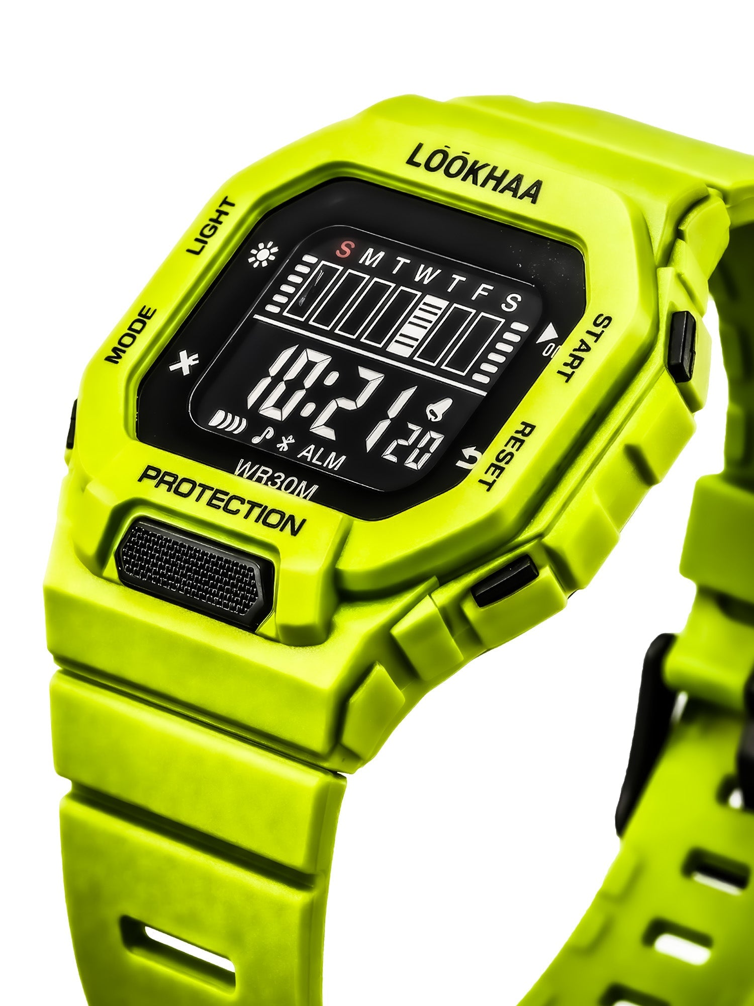 LOOKHAA Kids Solid Digital Sports Watch - Green lookhaa