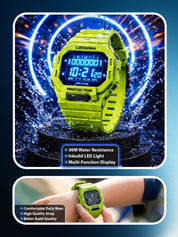 LOOKHAA Kids Solid Digital Sports Watch - Green lookhaa