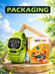 LOOKHAA Kids Solid Digital Sports Watch - Green lookhaa