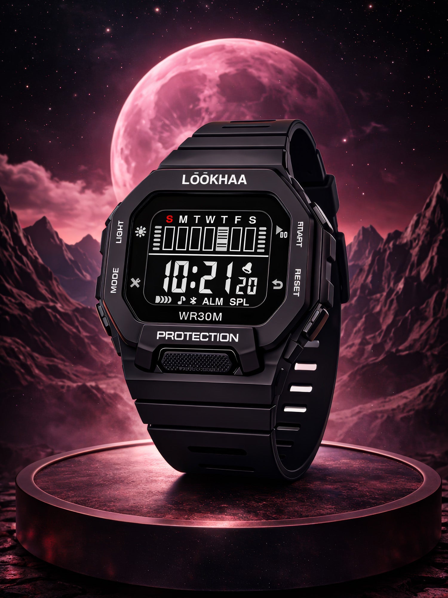 LOOKHAA Kids Solid Digital Sports Watch - Green lookhaa