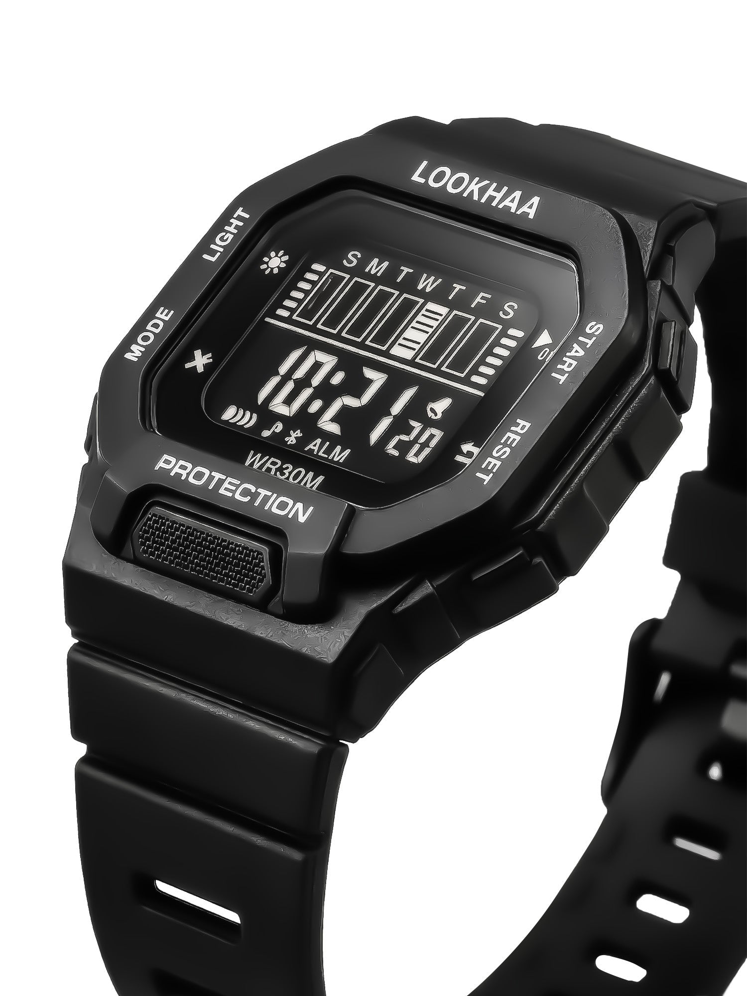 LOOKHAA Kids Solid Digital Sports Watch - Black lookhaa