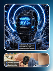 LOOKHAA Kids Solid Digital Sports Watch - Black lookhaa