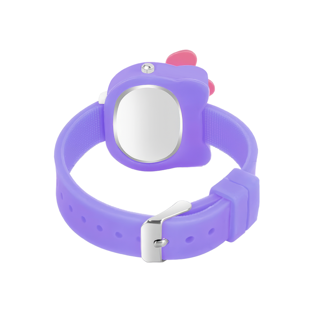 LOOKHAA Babykitty Purple Analog Watch for Girls Kids with Cute Bow lookhaa