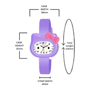 LOOKHAA Babykitty Purple Analog Watch for Girls Kids with Cute Bow lookhaa