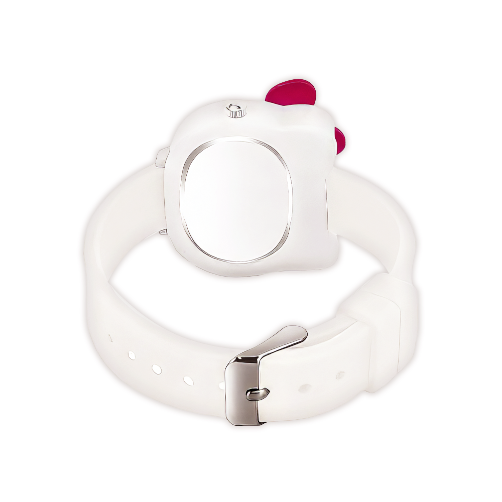 LOOKHAA Babykitty White Analog Watch for Girls Kids with Cute Bow lookhaa