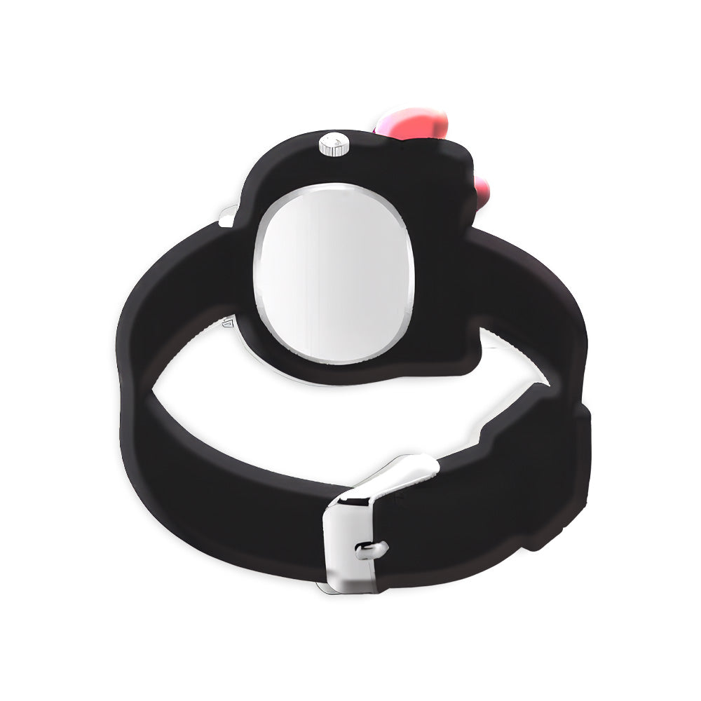 LOOKHAA Babykitty Black Analog Watch for Girls Kids with Cute Bow lookhaa
