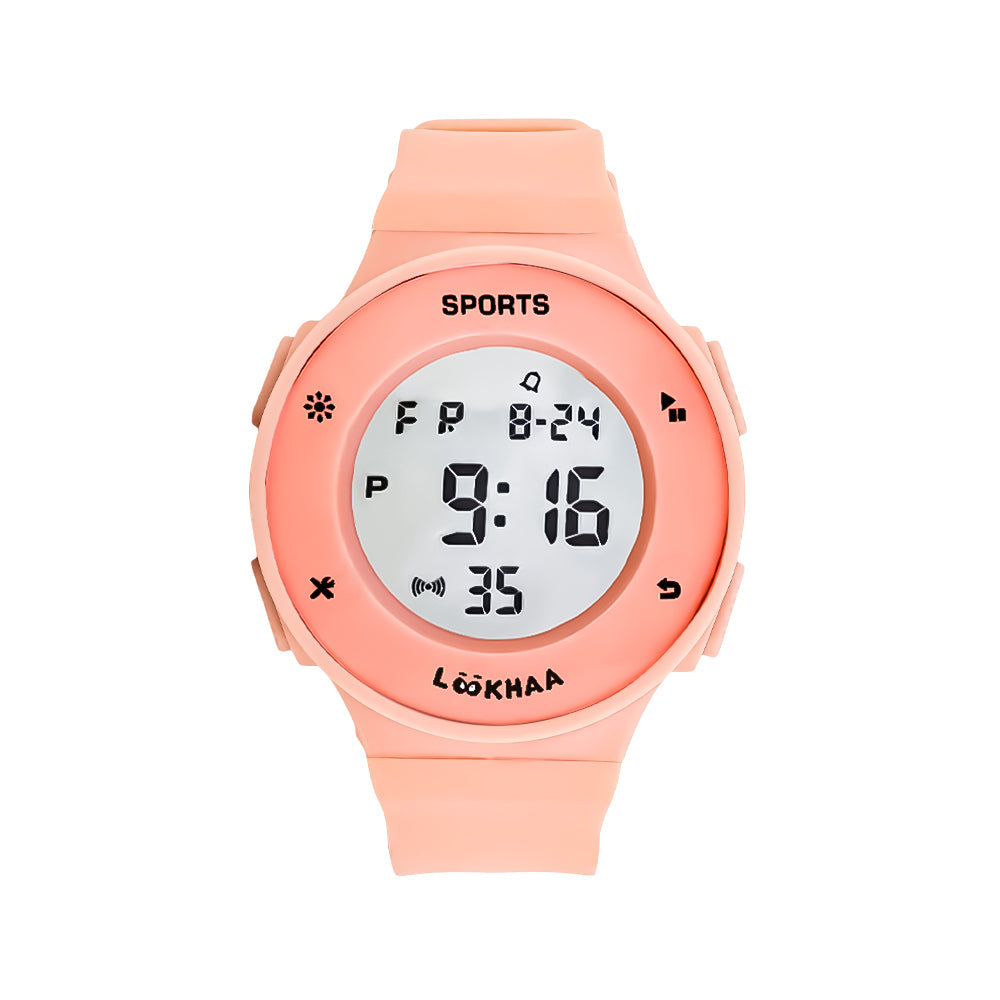 LOOKHAA Solid Digital Sports Watch - Orange lookhaa