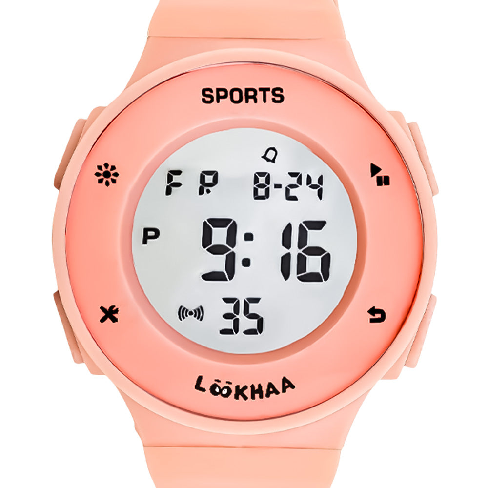 LOOKHAA Solid Digital Sports Watch - Orange lookhaa