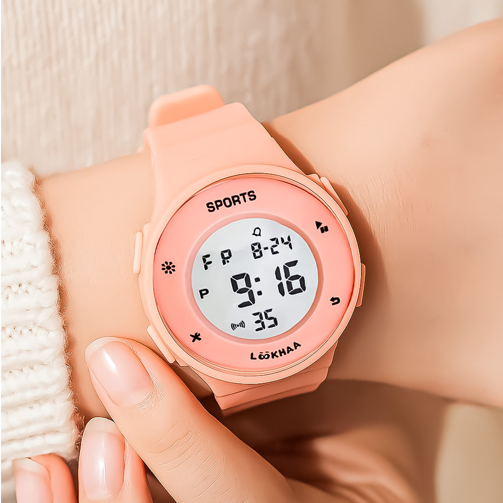 LOOKHAA Solid Digital Sports Watch - Orange lookhaa