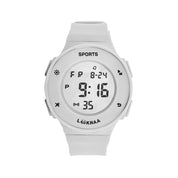 LOOKHAA Solid Digital Sports Watch - White lookhaa