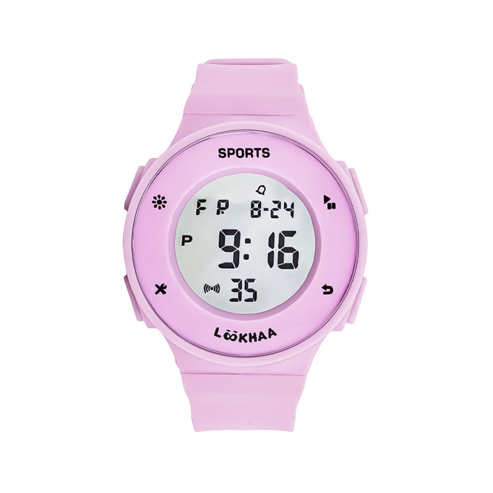 LOOKHAA Solid Digital Sports Watch - Purple lookhaa