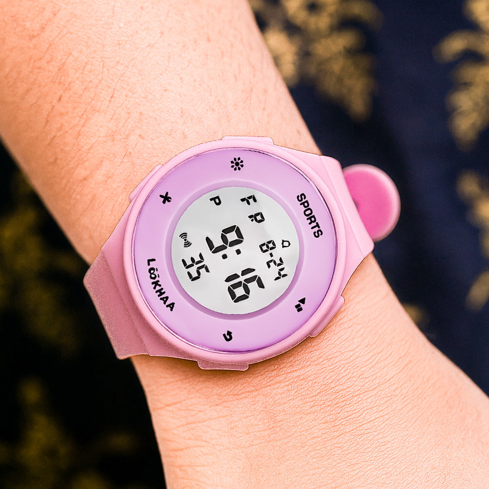 LOOKHAA Solid Digital Sports Watch - Purple lookhaa