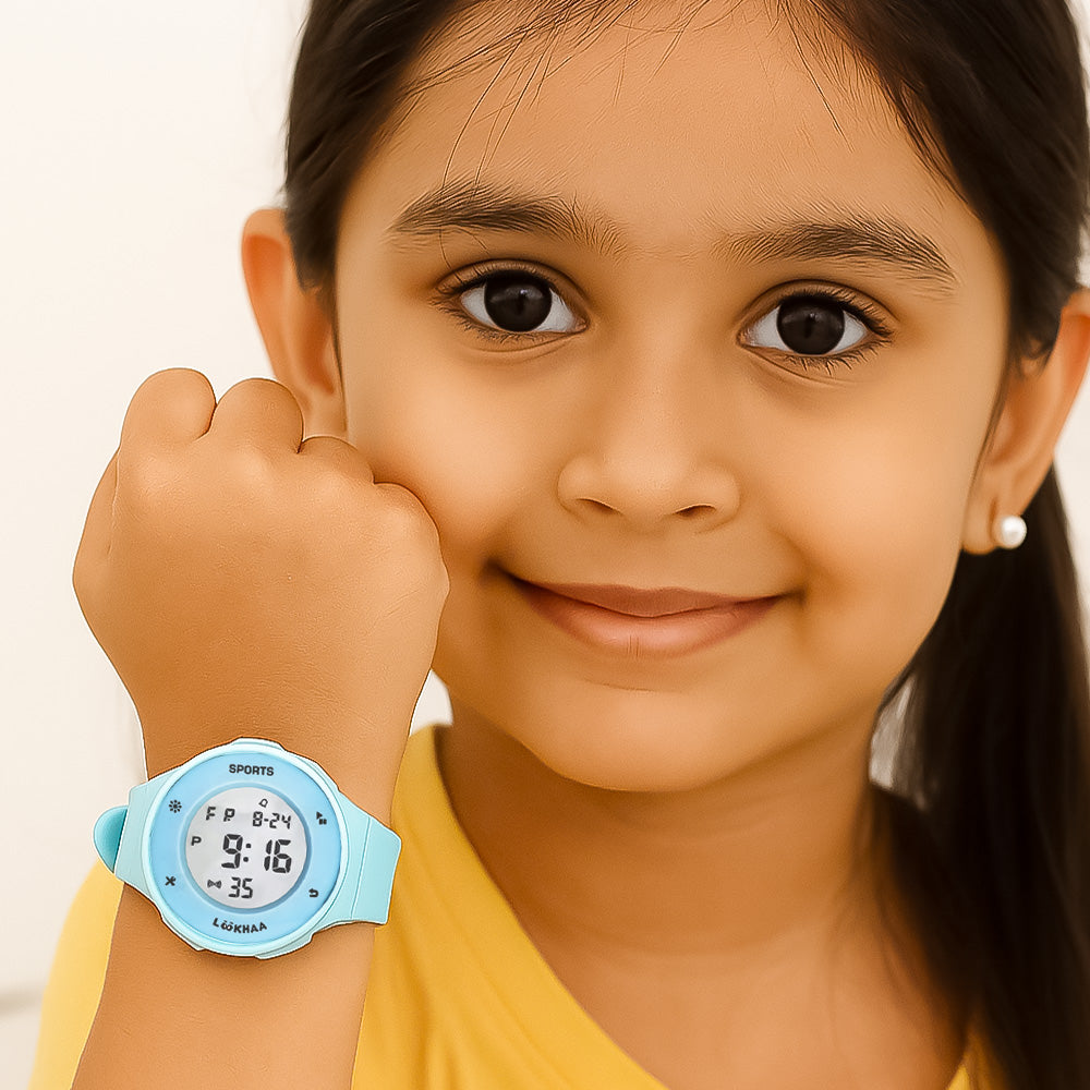 LOOKHAA Solid Digital Sports Watch - Blue lookhaa