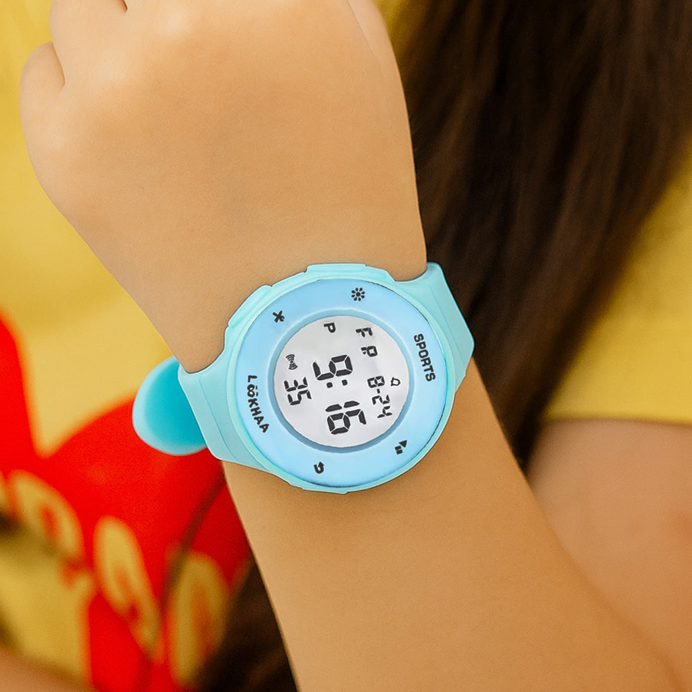 LOOKHAA Solid Digital Sports Watch - Blue lookhaa