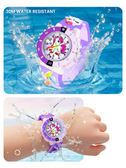LOOKHAA Kids 3D Cartoon My Melody Multi Color Analog LED Lights Watch for Girls Kids- Purple lookhaa