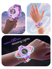 LOOKHAA Kids 3D Cartoon My Melody Multi Color Analog LED Lights Watch for Girls Kids- Purple lookhaa