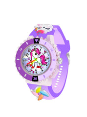 LOOKHAA Kids 3D Cartoon My Melody Multi Color Analog LED Lights Watch for Girls Kids- Purple lookhaa