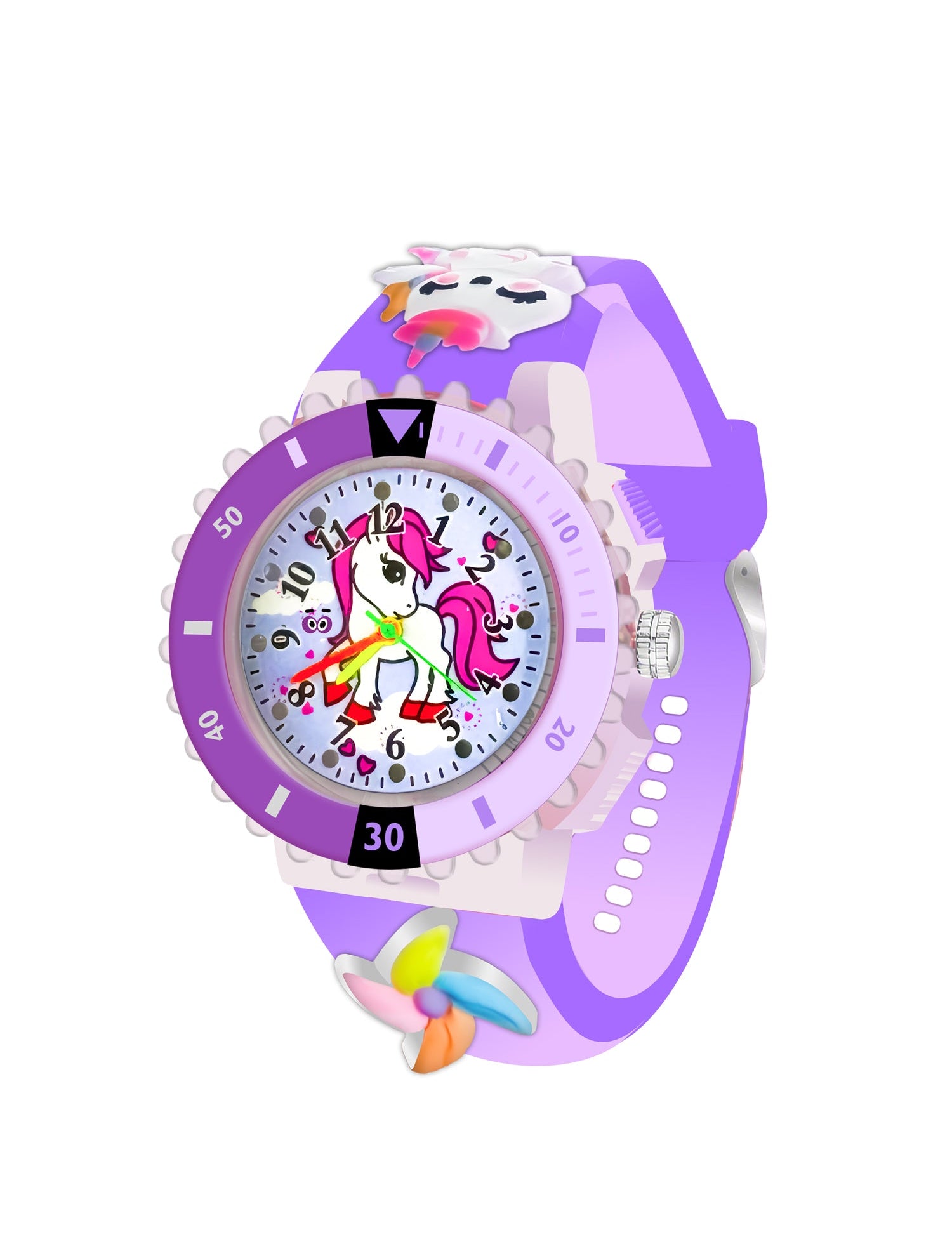 LOOKHAA Kids 3D Cartoon My Melody Multi Color Analog LED Lights Watch for Girls Kids- Purple lookhaa