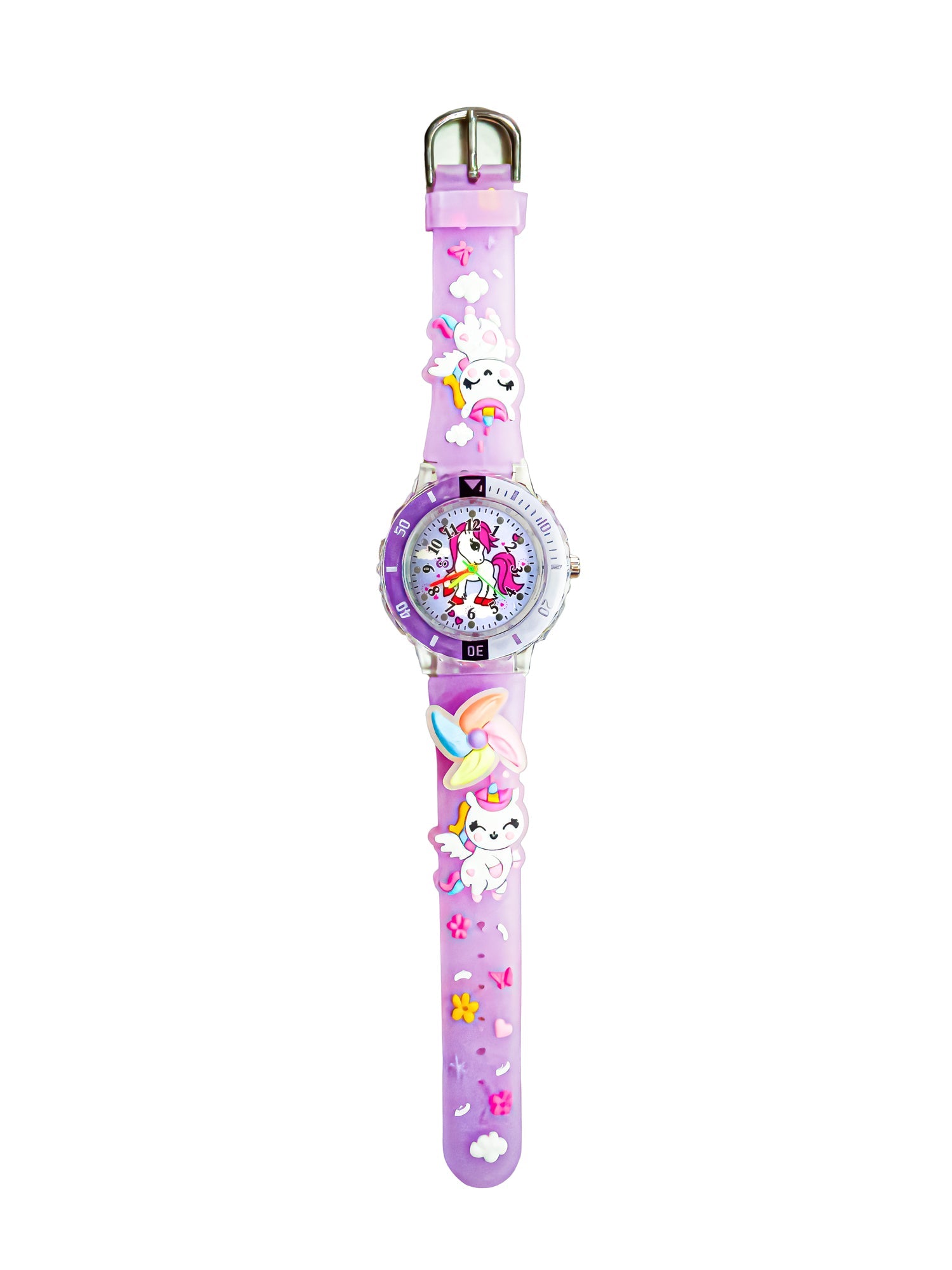 LOOKHAA Kids 3D Cartoon My Melody Multi Color Analog LED Lights Watch for Girls Kids- Purple lookhaa