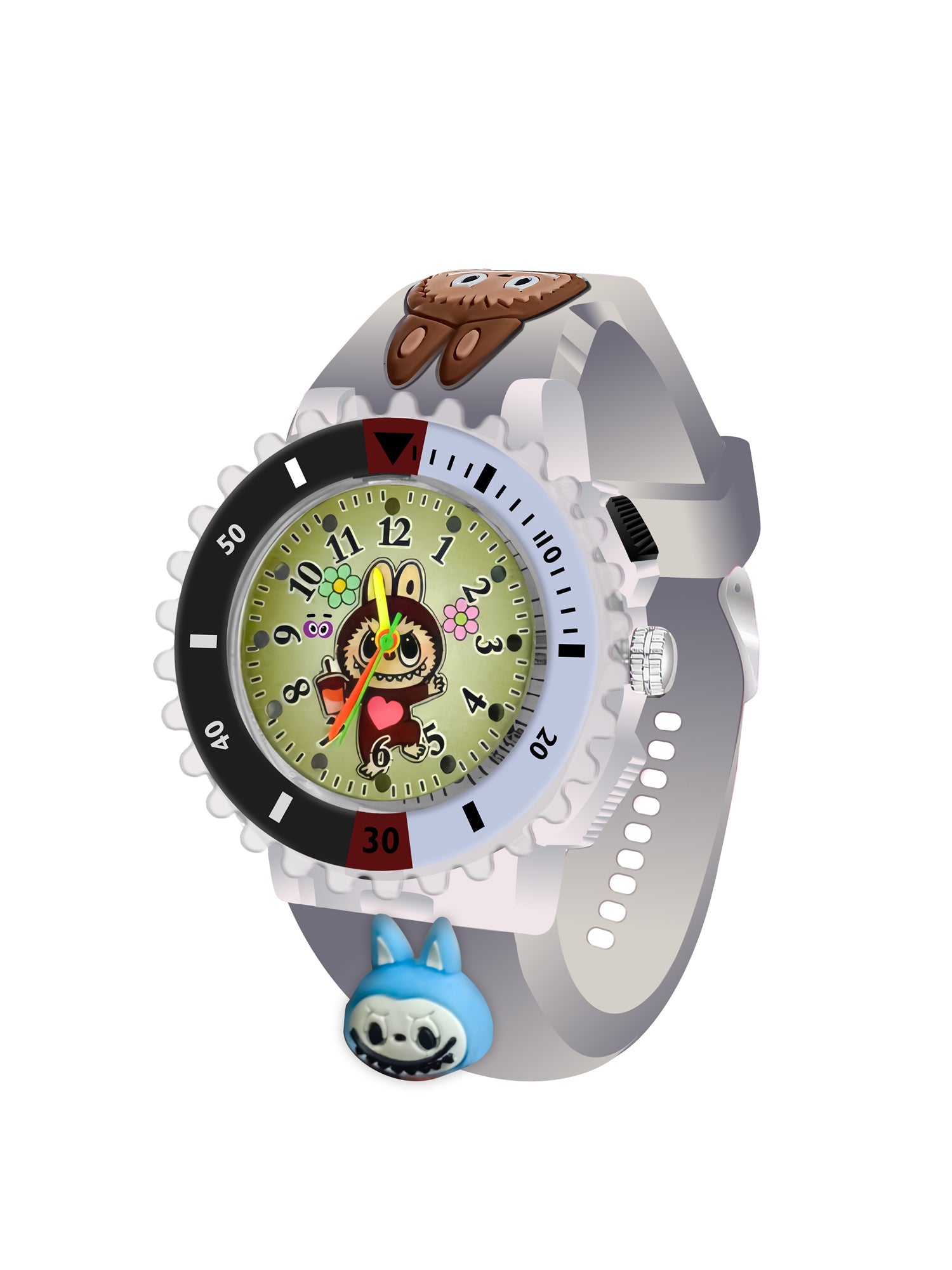 LOOKHAA Kids 3D Cartoon My Melody Multi Color Analog LED Lights Watch for Girls Kids- Black lookhaa