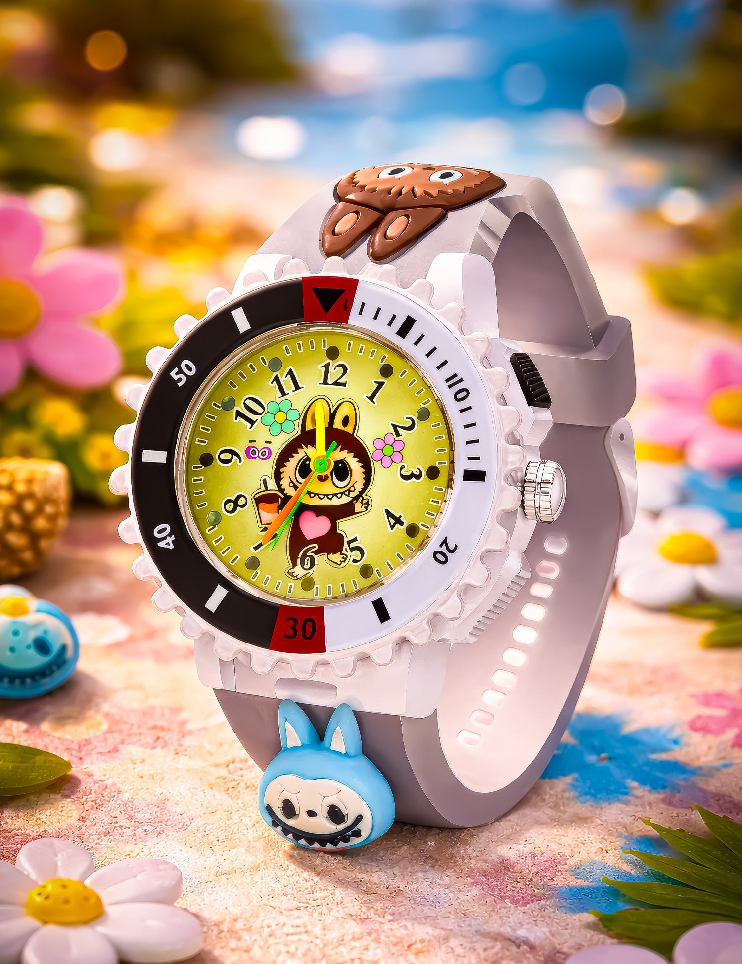 LOOKHAA Kids 3D Cartoon My Melody Multi Color Analog LED Lights Watch for Girls Kids- Black lookhaa