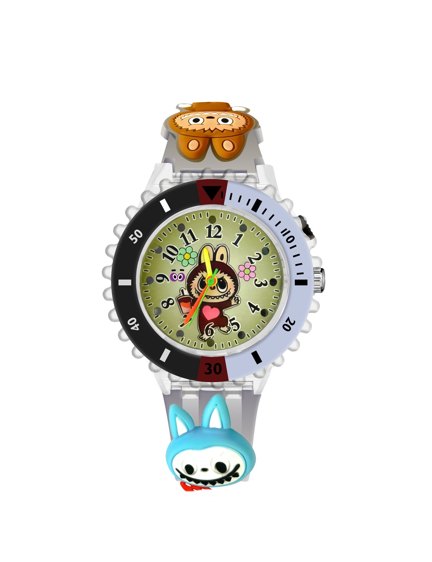 LOOKHAA Kids 3D Cartoon My Melody Multi Color Analog LED Lights Watch for Girls Kids- Black lookhaa