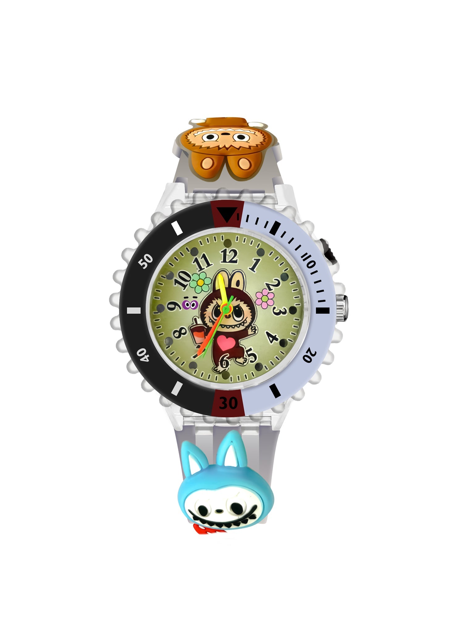 LOOKHAA Kids 3D Cartoon My Melody Multi Color Analog LED Lights Watch for Girls Kids- Black lookhaa