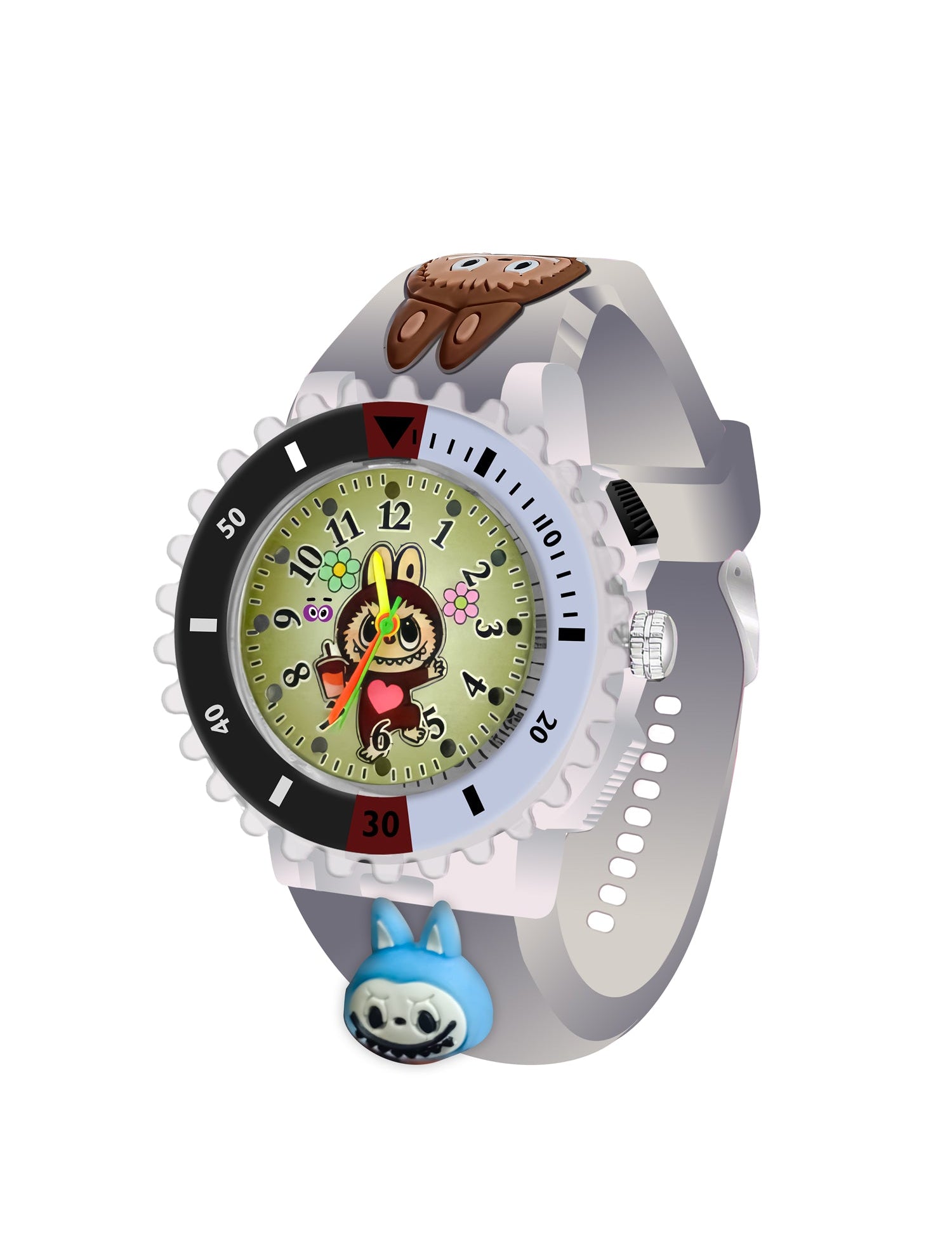 LOOKHAA Kids 3D Cartoon My Melody Multi Color Analog LED Lights Watch for Girls Kids- Black lookhaa