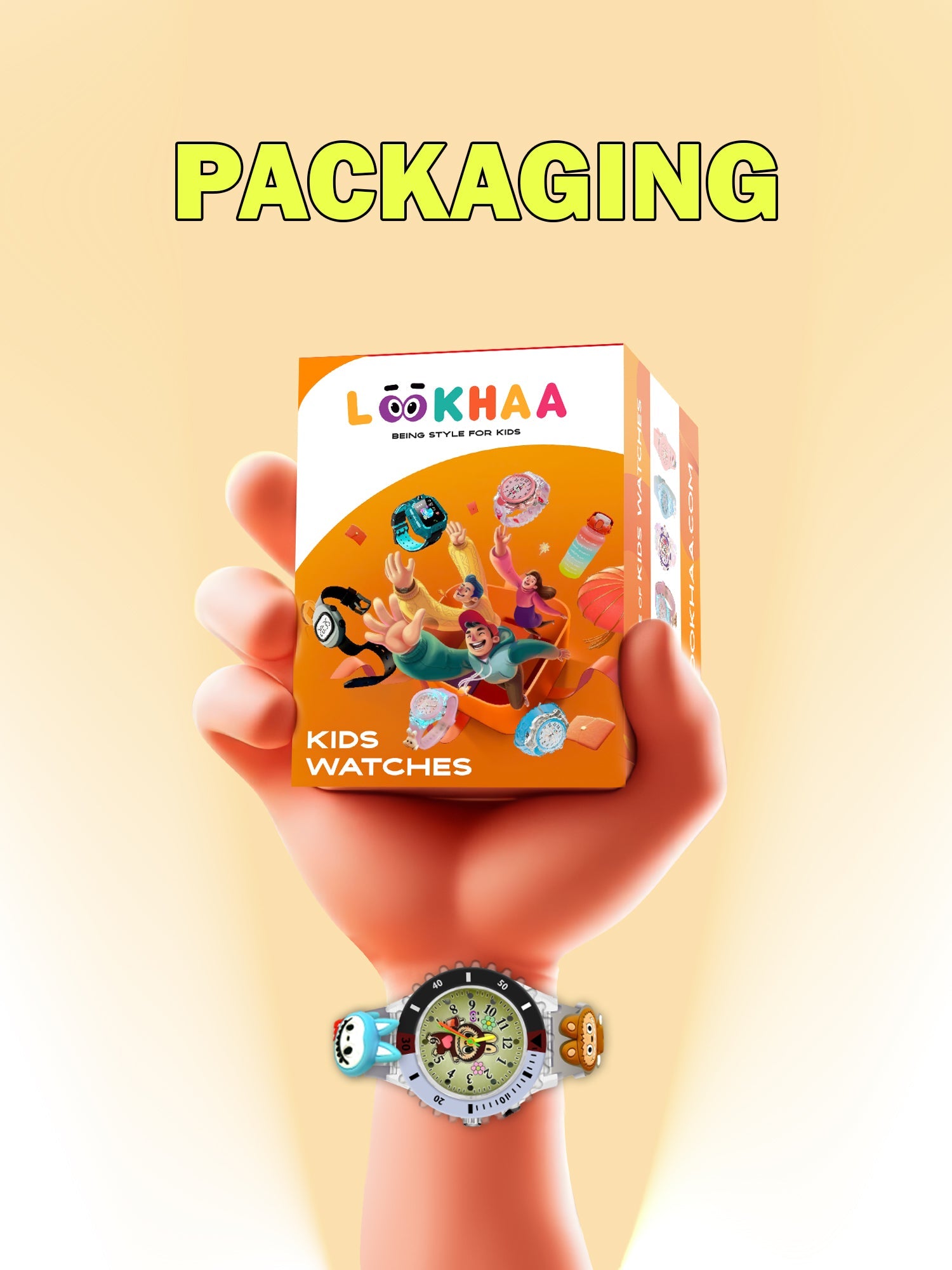 LOOKHAA Kids 3D Cartoon My Melody Multi Color Analog LED Lights Watch for Girls Kids- Black lookhaa