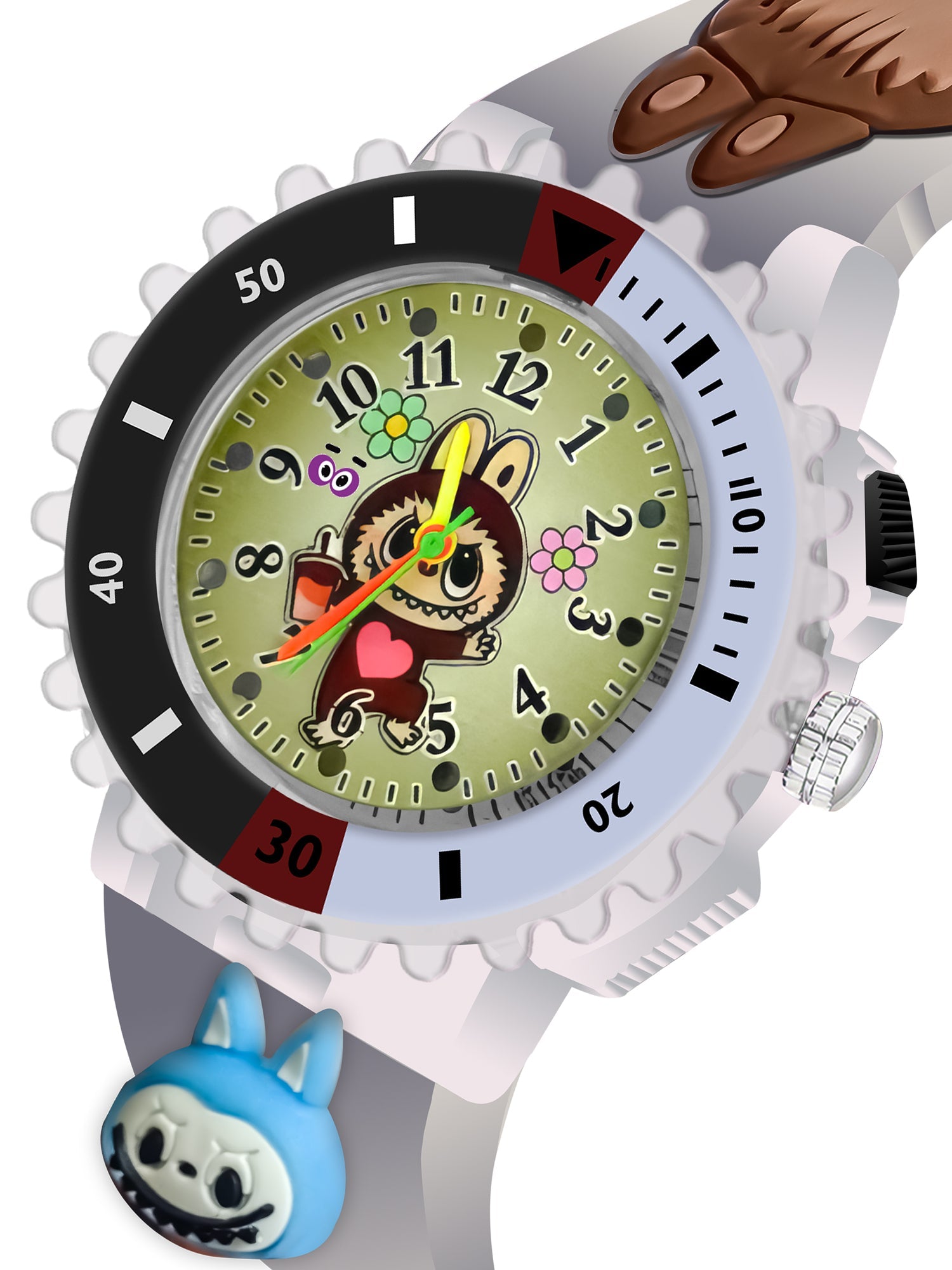 LOOKHAA Kids 3D Cartoon My Melody Multi Color Analog LED Lights Watch for Girls Kids- Black lookhaa