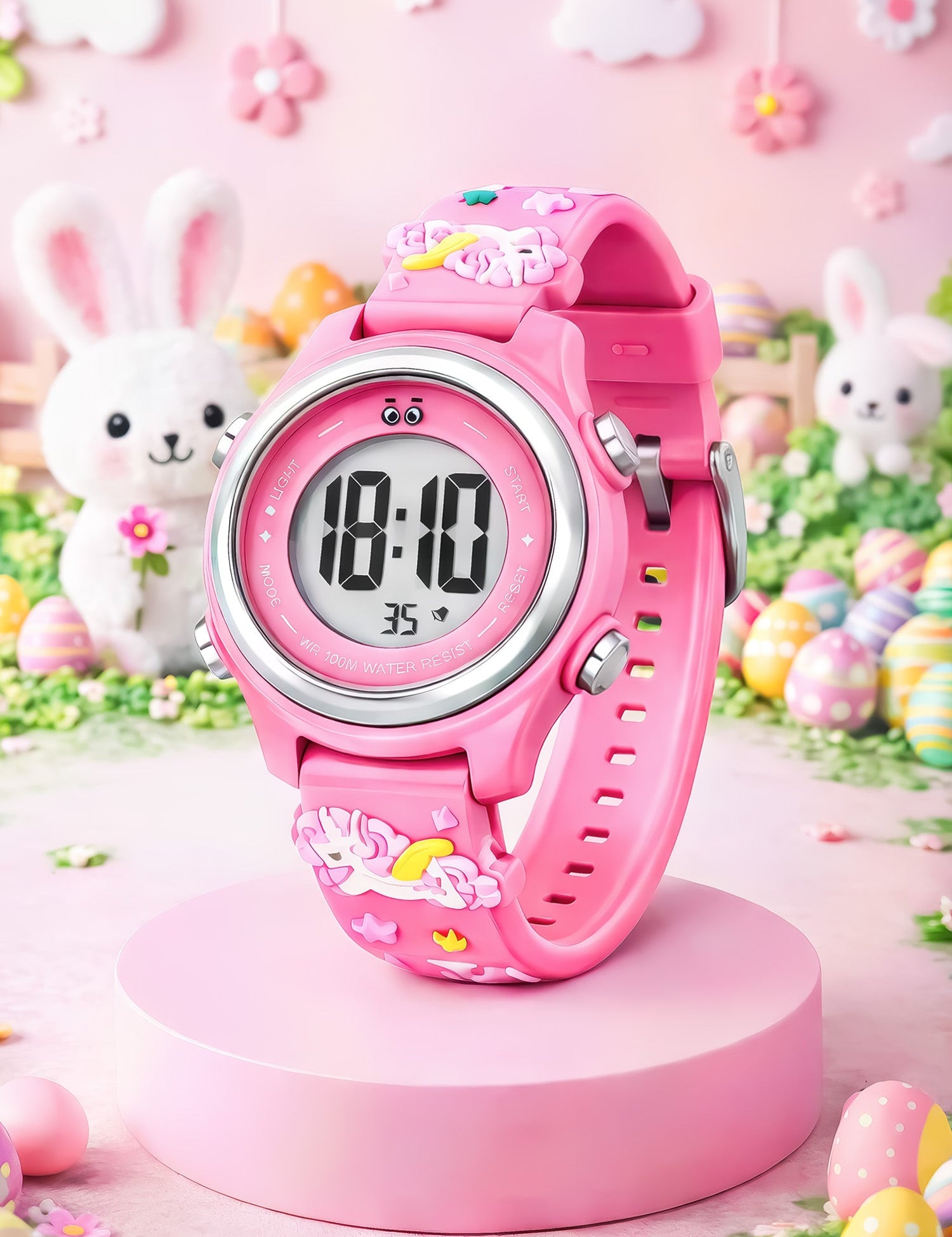 LOOKHAA Kids Stylish 3D Red Unicorn Digital LED Sport Watch - Red lookhaa