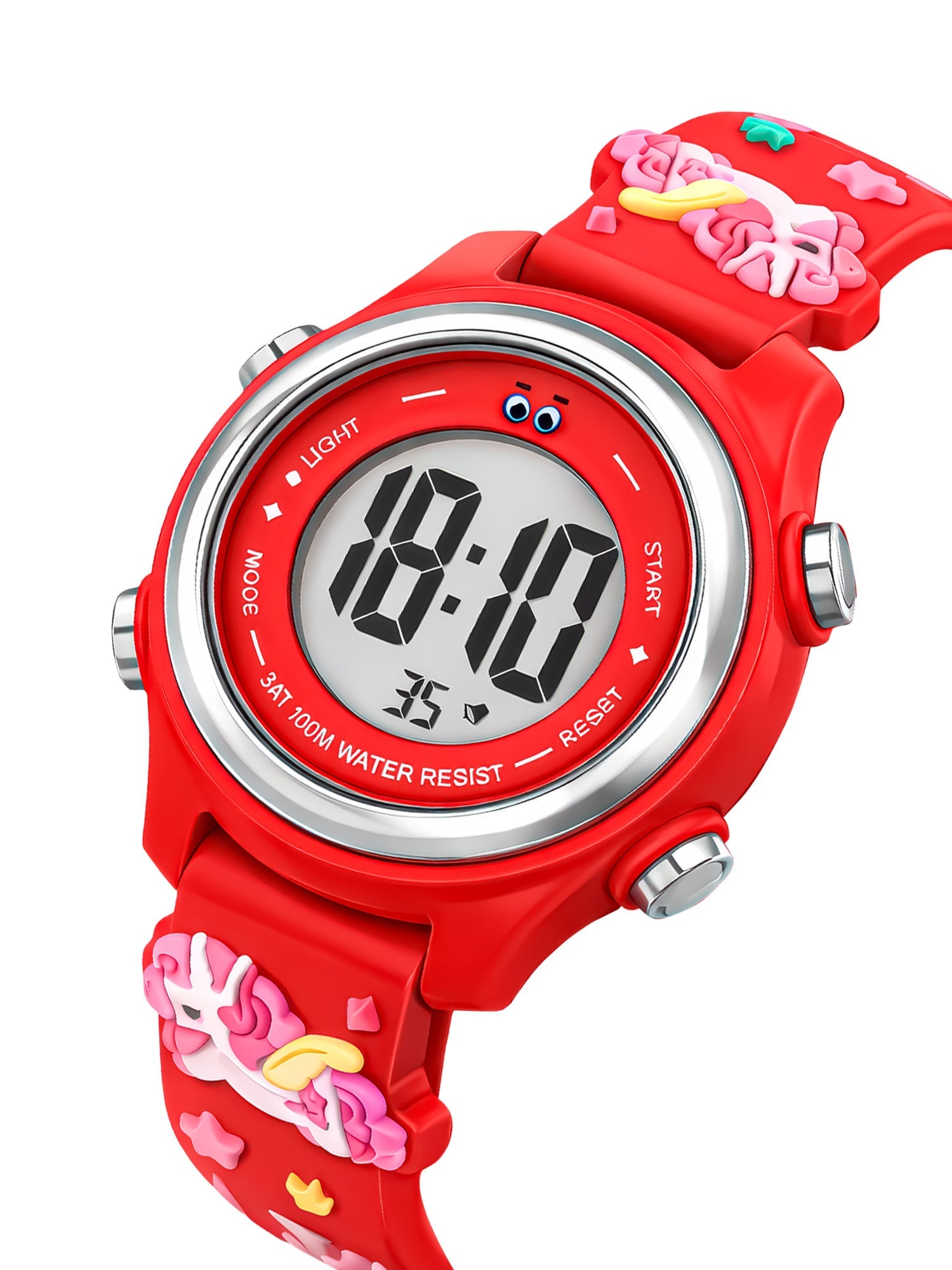LOOKHAA Kids Stylish 3D Red Unicorn Digital LED Sport Watch - Red lookhaa