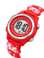 LOOKHAA Kids Stylish 3D Red Unicorn Digital LED Sport Watch - Red lookhaa