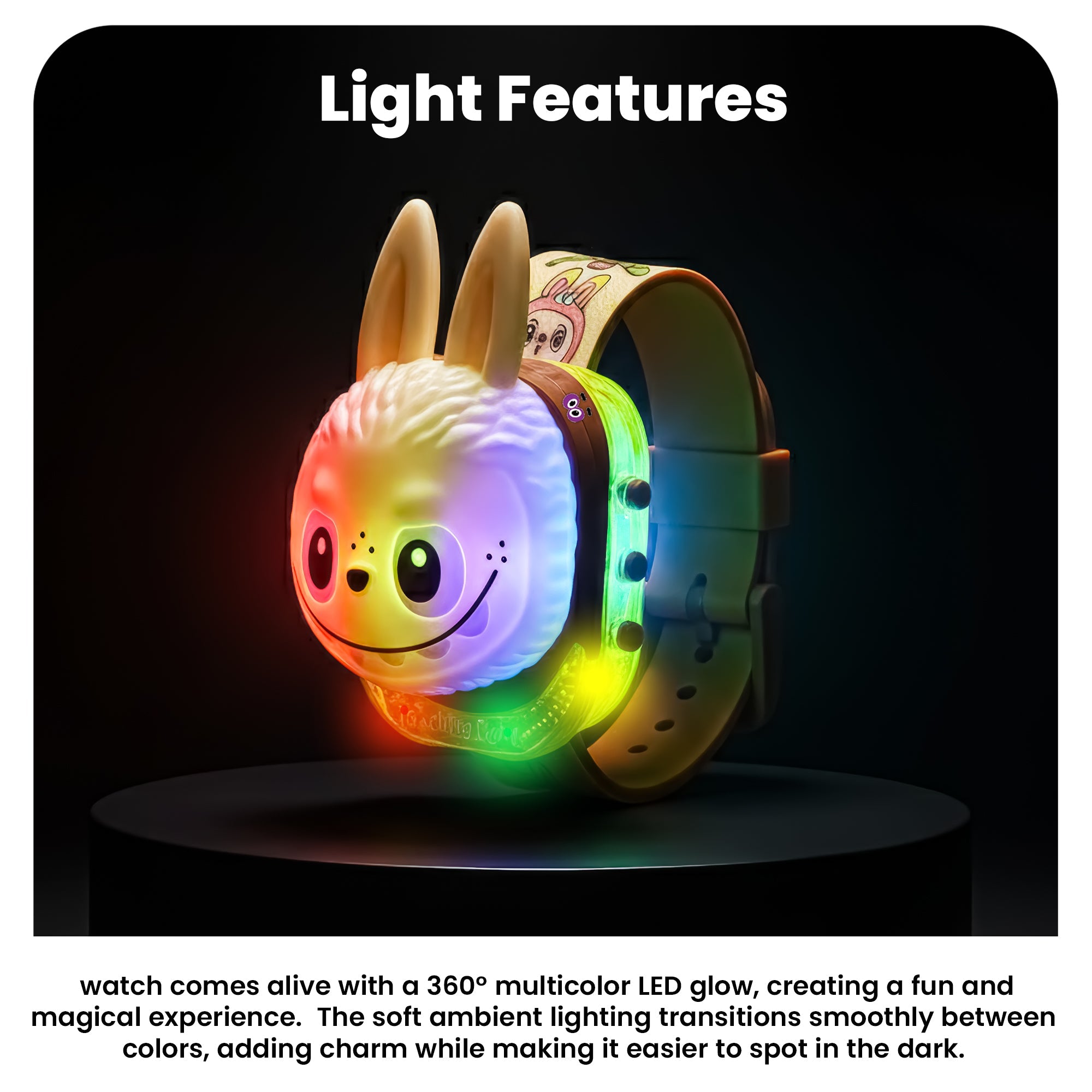 LOOKHAA Kids Labubu Cartoon Character Multicolor LED Digital Watch for Unisex Kids  lookhaa