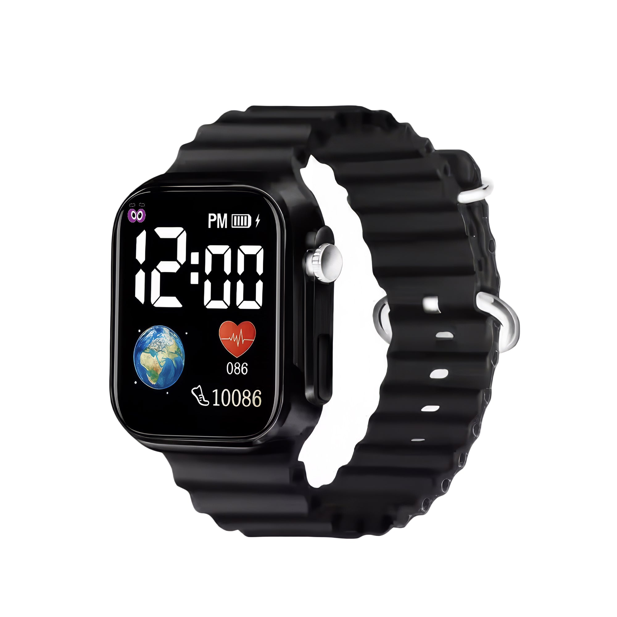 LOOKHAA Kids Sporty Style Digital  Sport Wrist Watch - Black lookhaa