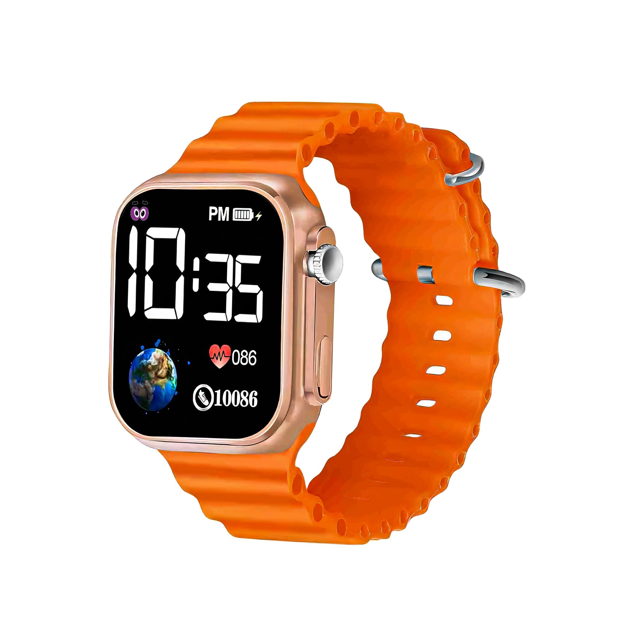 LOOKHAA Kids Sporty Style Digital  Sport Wrist Watch - Orange lookhaa