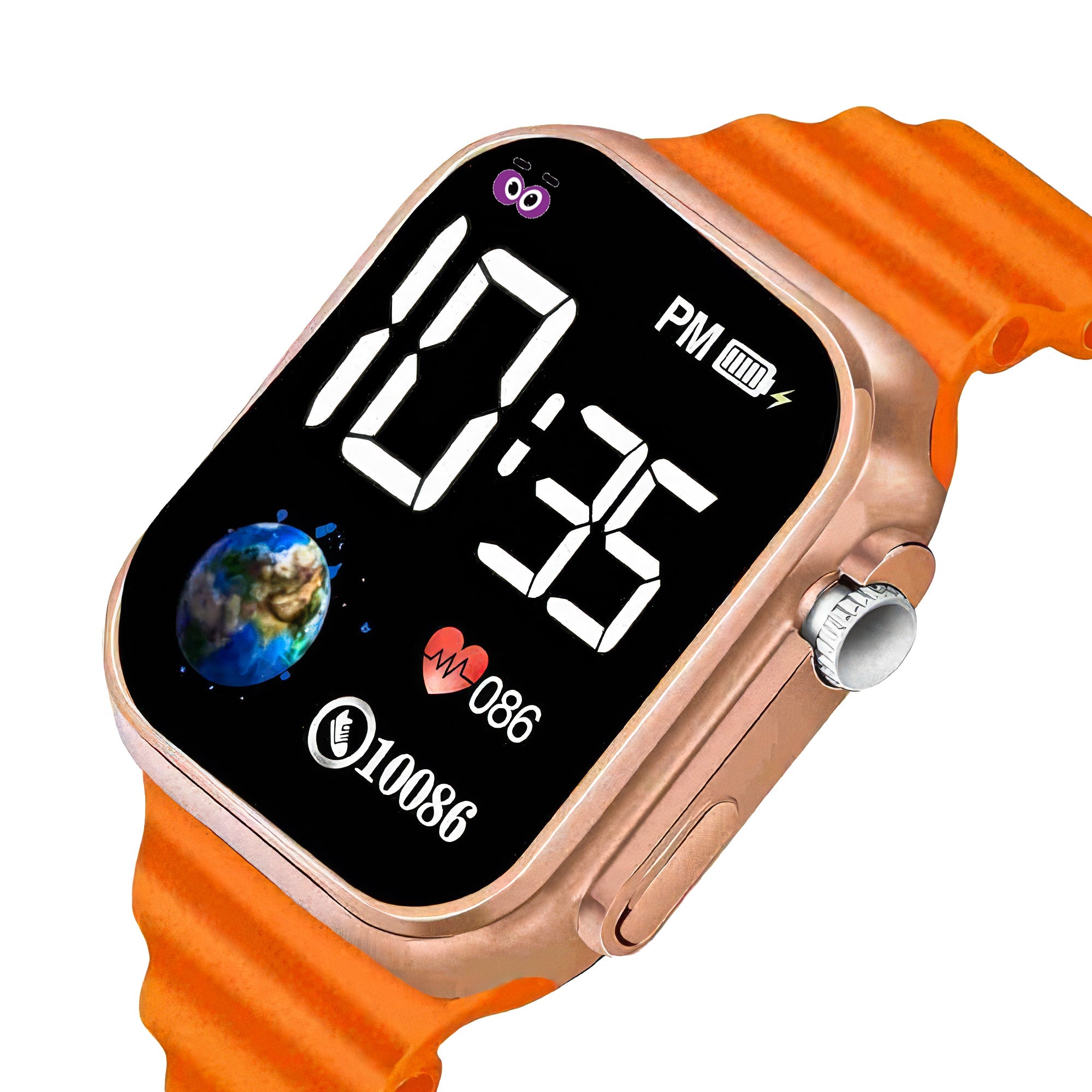 LOOKHAA Kids Sporty Style Digital  Sport Wrist Watch - Orange lookhaa