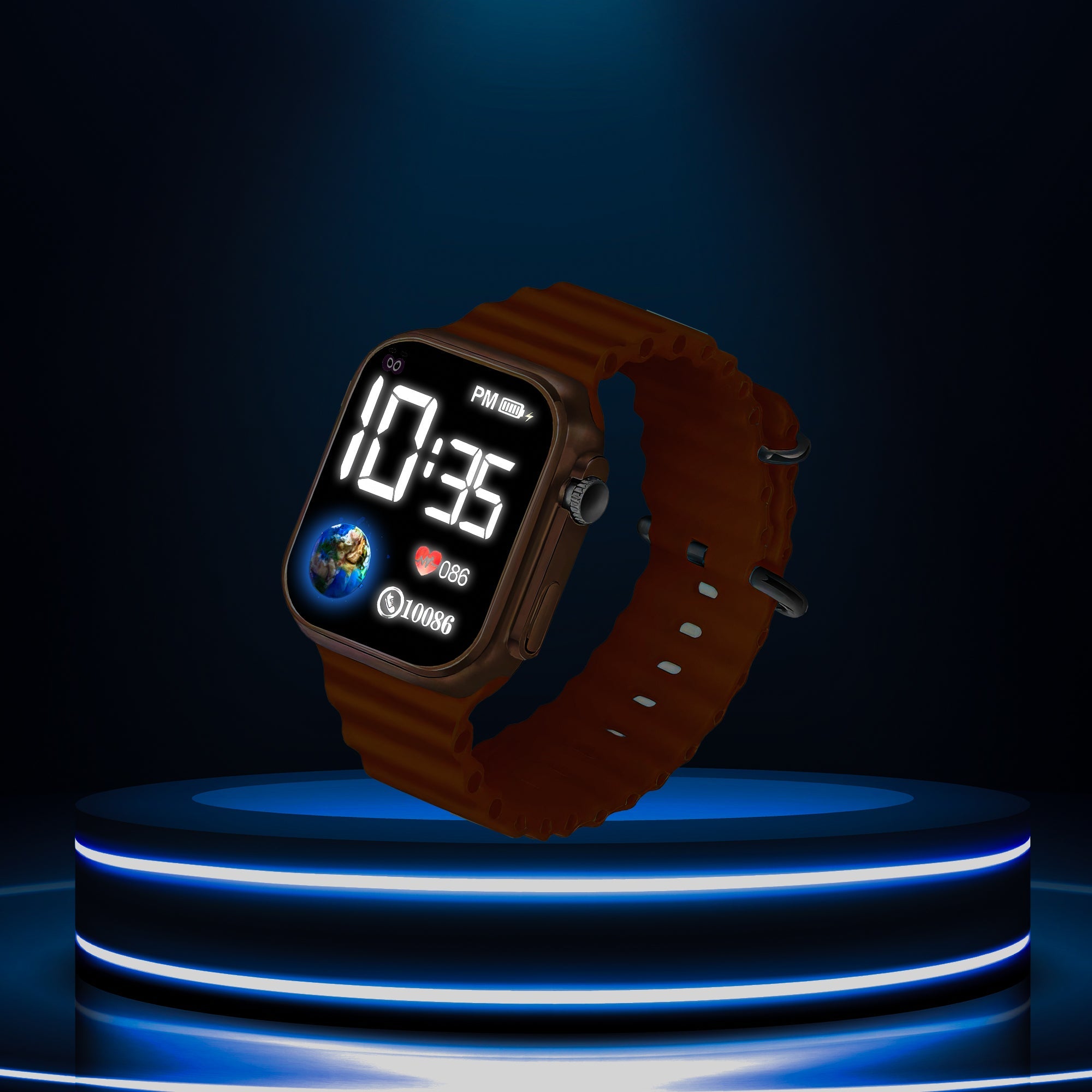 LOOKHAA Kids Sporty Style Digital  Sport Wrist Watch - Orange lookhaa