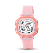 Lookhaa Cute Digital Multifunctional Stylish Dial LCD Watch with High Quality Silicone Strap Kids Digital Watch - For Girl (Pink) lookhaa