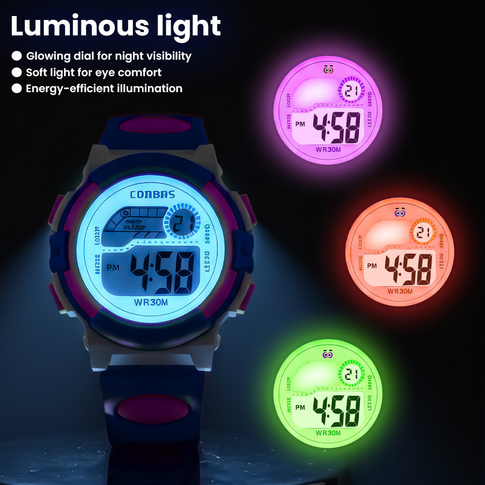 LOOKHAA Boys Kids Multicolor Light Digital Sport Wrist Watch