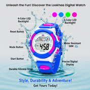 LOOKHAA Boys Kids Multicolor Light Digital Sport Wrist Watch
