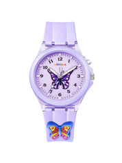 LOOKHAA Kids Beautiful Butterfly 7 Disco Light Analog Watch for Girls lookhaa