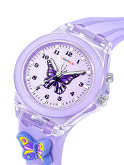 LOOKHAA Kids Beautiful Butterfly 7 Disco Light Analog Watch for Girls lookhaa