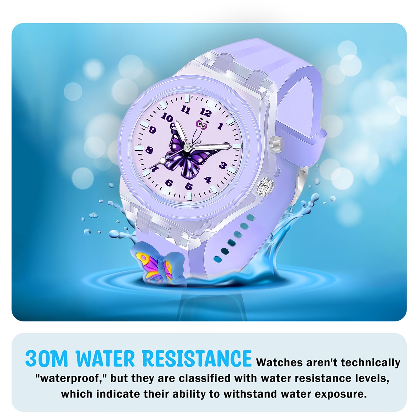 LOOKHAA Kids Beautiful Butterfly  7 Disco Light Analog Watch for Girls lookhaa