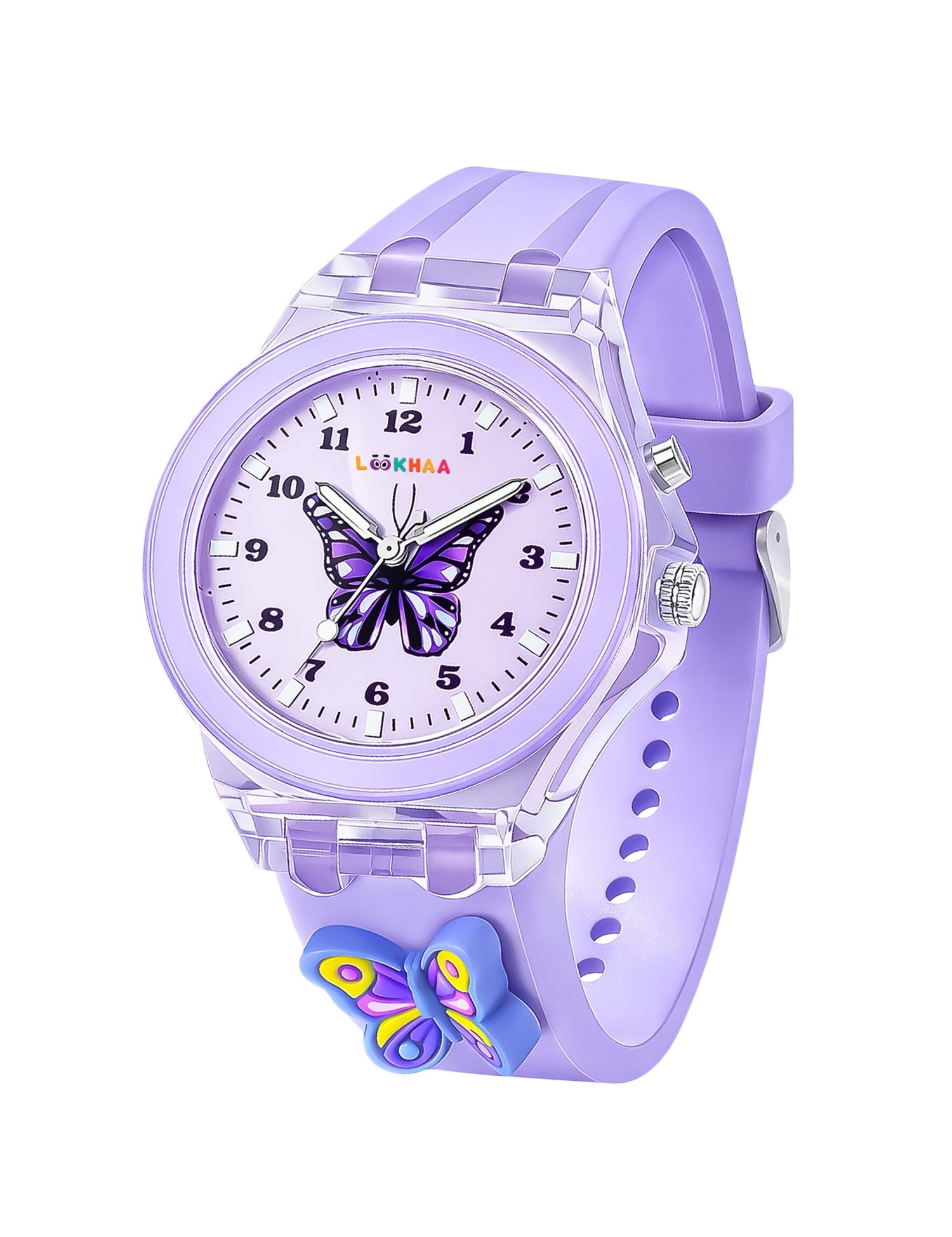 LOOKHAA Kids Beautiful Butterfly 7 Disco Light Analog Watch for Girls lookhaa