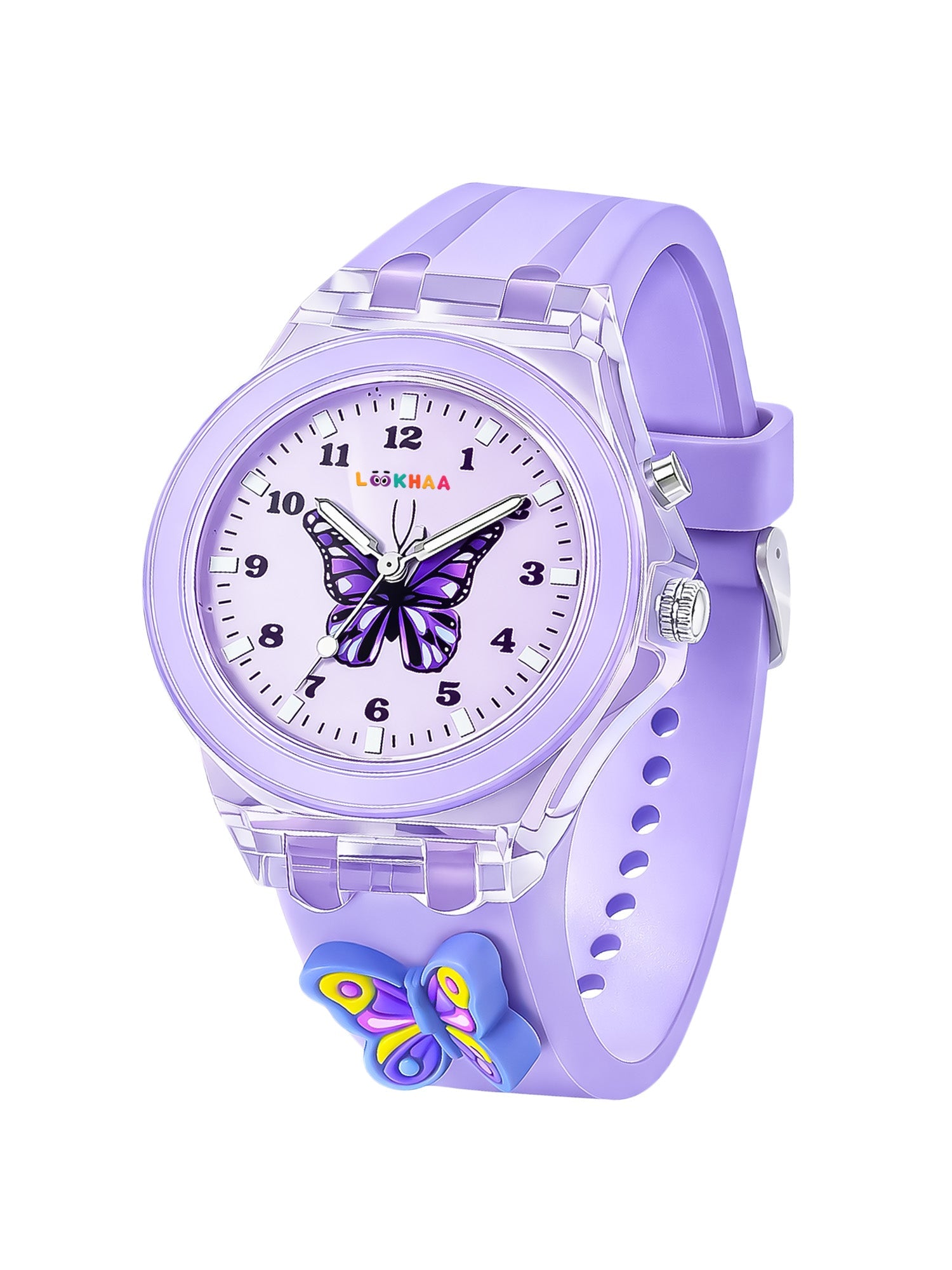 LOOKHAA Kids Beautiful Butterfly 7 Disco Light Analog Watch for Girls lookhaa