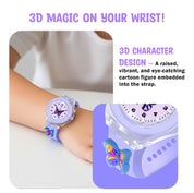 LOOKHAA Kids Beautiful Butterfly  7 Disco Light Analog Watch for Girls lookhaa