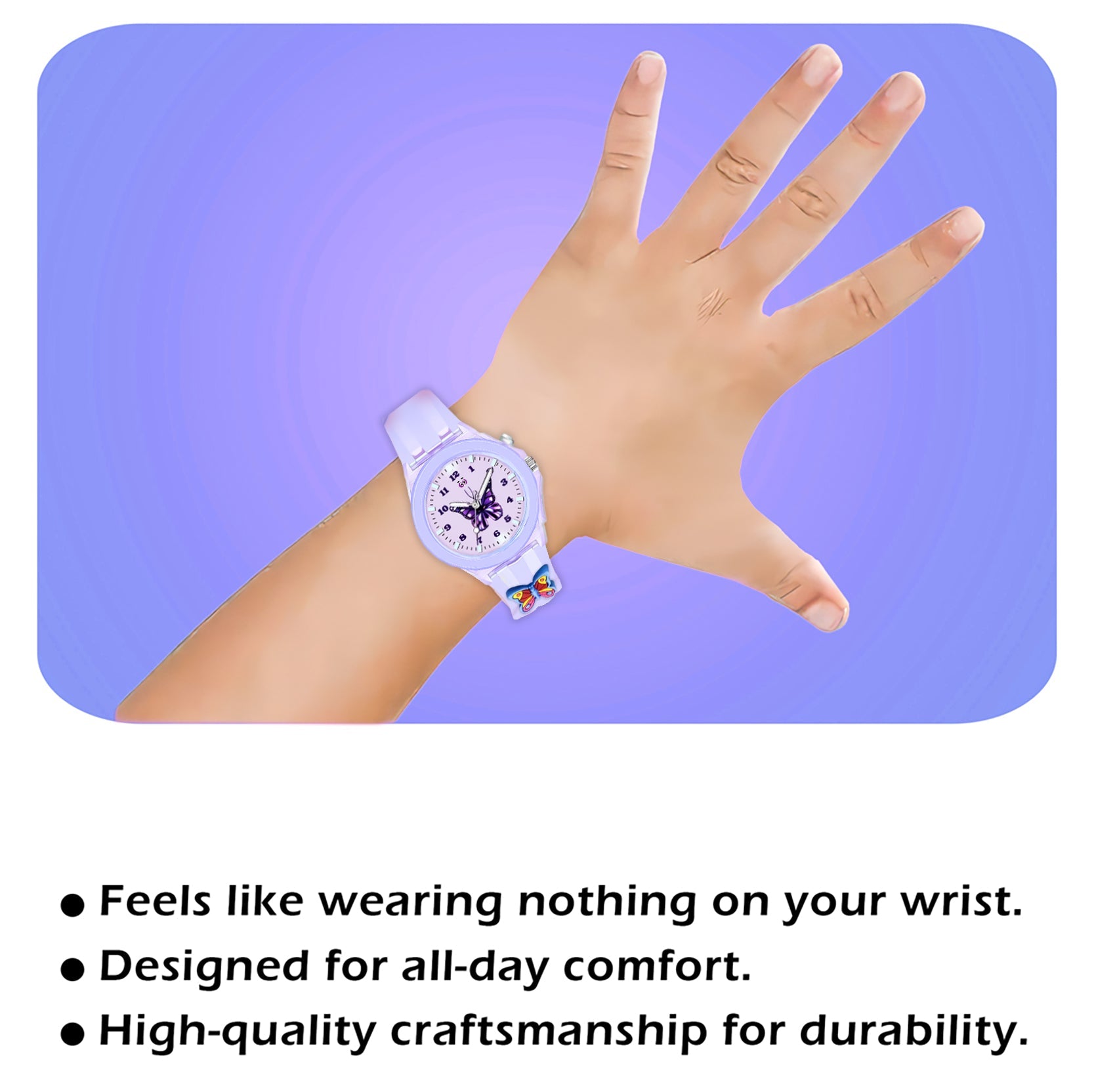 LOOKHAA Kids Beautiful Butterfly  7 Disco Light Analog Watch for Girls lookhaa