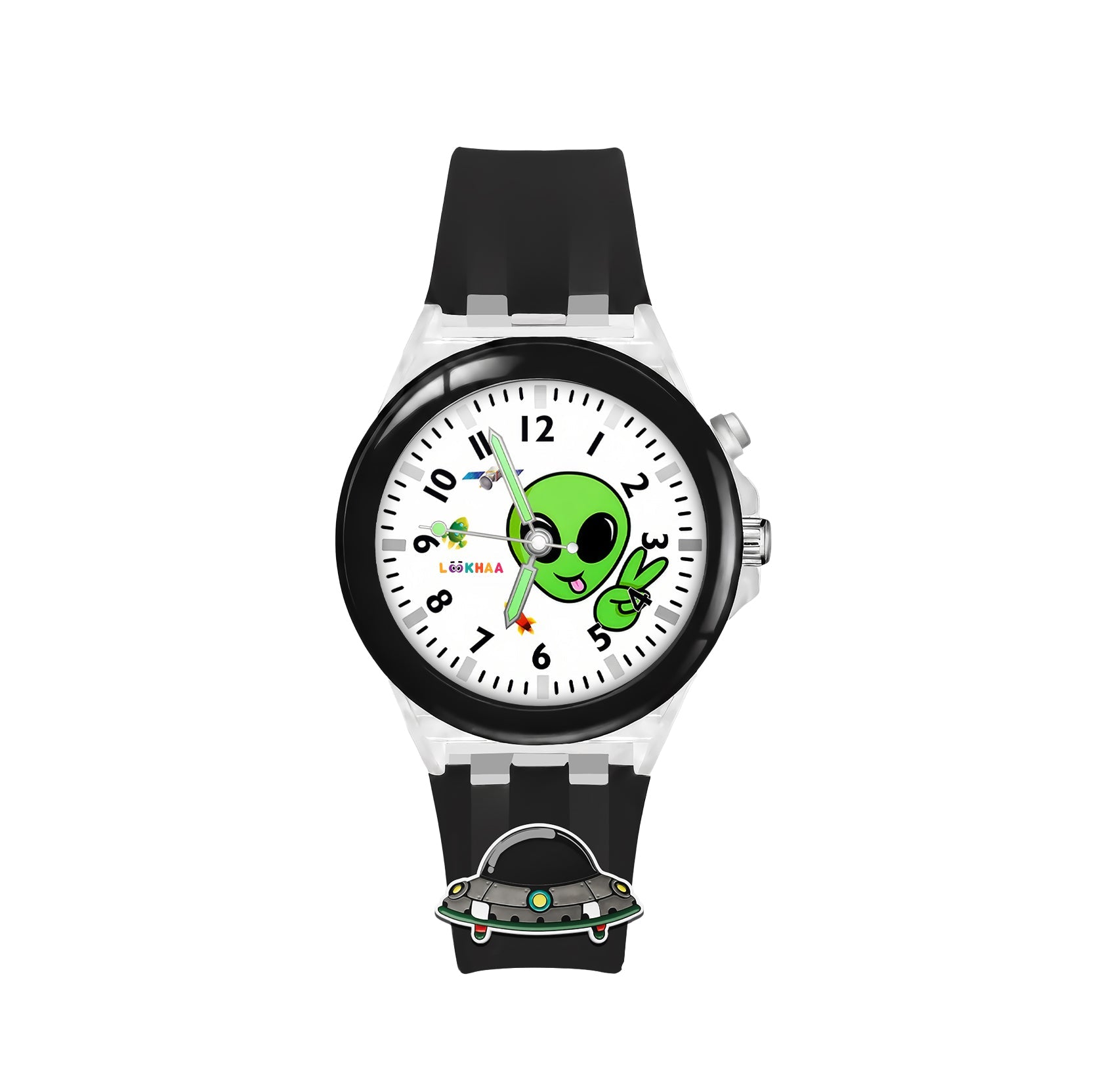 LOOKHAA Kids Fun Alien Character 7 Disco Light Analog Watch lookhaa